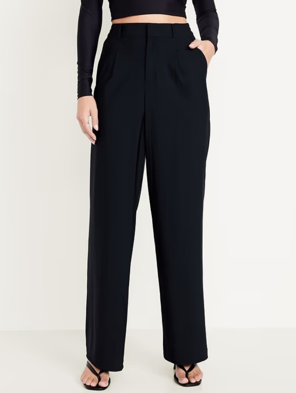 Old Navy High Rise SleekTech Trouser Pants Black XL #784434 Stretch NWT